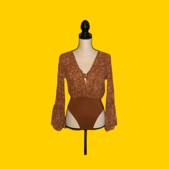 SUN & SHADOW burnt orange bodysuit - Picture 1 of 10